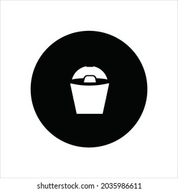 Bucket icon. Simple flat logo of bucket isolated on white background. Vector illustration
