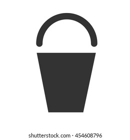 Bucket icon. Simple flat logo of bucket isolated on white background. Vector illustration.