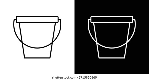 Icono de cubo. Símbolo plano simple. Ilustración de pictograma de contorno negro perfecto