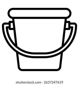 bucket icon Simple thin line stroke