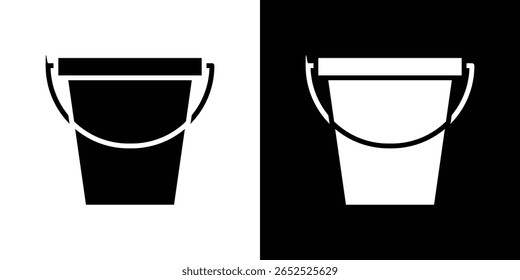 Bucket icon symbol collection. Flat vector stock illustration.