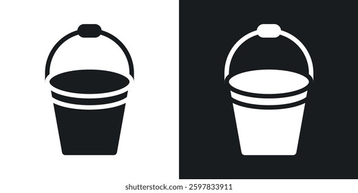 Bucket icon symbol collection on white background.