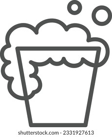 Bucket icon symbol vector image. Illustration of the bucket cleaning equipment washing outline design image. EPS 10