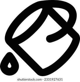 Imagen vectorial del símbolo de icono del cubo. Ilustración de la imagen de diseño del contorno de lavado del equipo de limpieza de cubos. EPS 10