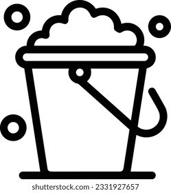 Bucket icon symbol vector image. Illustration of the bucket cleaning equipment washing outline design image. EPS 10