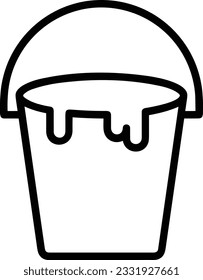 Bucket icon symbol vector image. Illustration of the bucket cleaning equipment washing outline design image. EPS 10