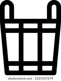 Bucket icon symbol vector image. Illustration of the bucket cleaning equipment washing outline design image. EPS 10