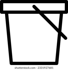 Bucket icon symbol vector image. Illustration of the bucket cleaning equipment washing outline design image. EPS 10