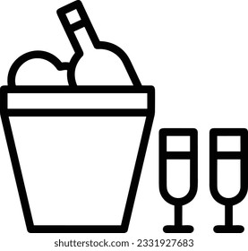 Bucket icon symbol vector image. Illustration of the bucket cleaning equipment washing outline design image. EPS 10