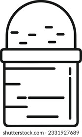 Bucket icon symbol vector image. Illustration of the bucket cleaning equipment washing outline design image. EPS 10