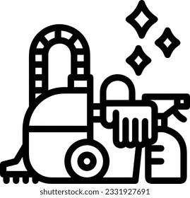 Bucket icon symbol vector image. Illustration of the bucket cleaning equipment washing outline design image. EPS 10