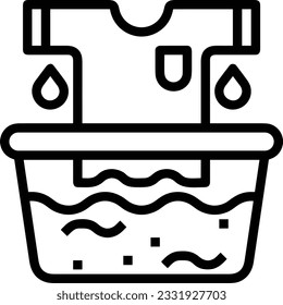 Bucket icon symbol vector image. Illustration of the bucket cleaning equipment washing outline design image. EPS 10