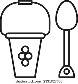 Bucket icon symbol vector image. Illustration of the bucket cleaning equipment washing outline design image. EPS 10