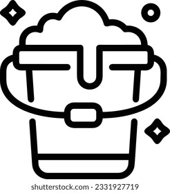 Bucket icon symbol vector image. Illustration of the bucket cleaning equipment washing outline design image. EPS 10