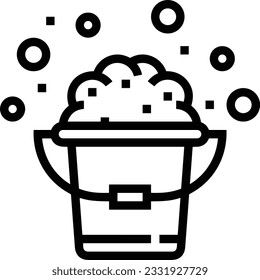 Bucket icon symbol vector image. Illustration of the bucket cleaning equipment washing outline design image. EPS 10