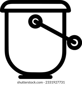 Bucket icon symbol vector image. Illustration of the bucket cleaning equipment washing outline design image. EPS 10