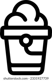 Bucket icon symbol vector image. Illustration of the bucket cleaning equipment washing outline design image. EPS 10