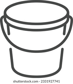 Bucket icon symbol vector image. Illustration of the bucket cleaning equipment washing outline design image. EPS 10