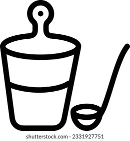 Bucket icon symbol vector image. Illustration of the bucket cleaning equipment washing outline design image. EPS 10