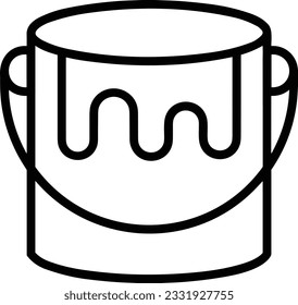 Imagen vectorial del símbolo de icono del cubo. Ilustración de la imagen de diseño del contorno de lavado del equipo de limpieza de cubos. EPS 10