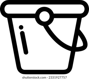 Bucket icon symbol vector image. Illustration of the bucket cleaning equipment washing outline design image. EPS 10