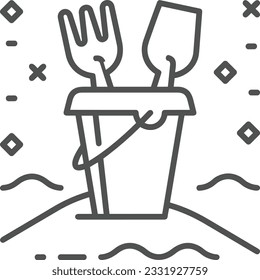 Bucket icon symbol vector image. Illustration of the bucket cleaning equipment washing outline design image. EPS 10