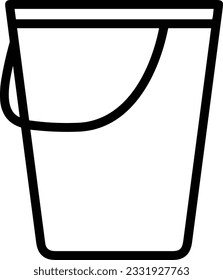Bucket icon symbol vector image. Illustration of the bucket cleaning equipment washing outline design image. EPS 10