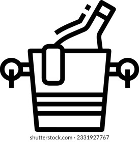 Bucket icon symbol vector image. Illustration of the bucket cleaning equipment washing outline design image. EPS 10