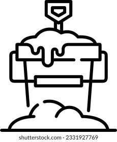 Bucket icon symbol vector image. Illustration of the bucket cleaning equipment washing outline design image. EPS 10