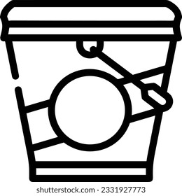 Bucket icon symbol vector image. Illustration of the bucket cleaning equipment washing outline design image. EPS 10