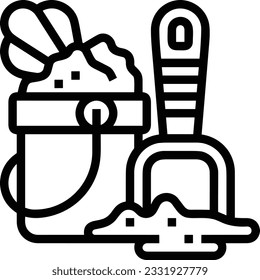 Bucket icon symbol vector image. Illustration of the bucket cleaning equipment washing outline design image. EPS 10