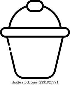 Bucket icon symbol vector image. Illustration of the bucket cleaning equipment washing outline design image. EPS 10