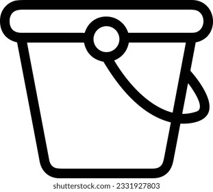 Bucket icon symbol vector image. Illustration of the bucket cleaning equipment washing outline design image. EPS 10
