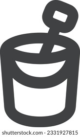 Bucket icon symbol vector image. Illustration of the bucket cleaning equipment washing outline design image. EPS 10