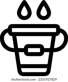 Bucket icon symbol vector image. Illustration of the bucket cleaning equipment washing outline design image. EPS 10