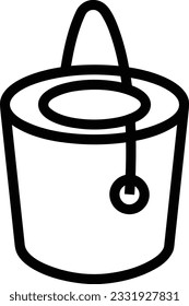 Bucket icon symbol vector image. Illustration of the bucket cleaning equipment washing outline design image. EPS 10