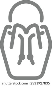 Bucket icon symbol vector image. Illustration of the bucket cleaning equipment washing outline design image. EPS 10
