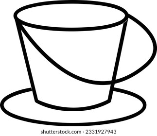Bucket icon symbol vector image. Illustration of the bucket cleaning equipment washing outline design image. EPS 10