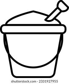 Bucket icon symbol vector image. Illustration of the bucket cleaning equipment washing outline design image. EPS 10