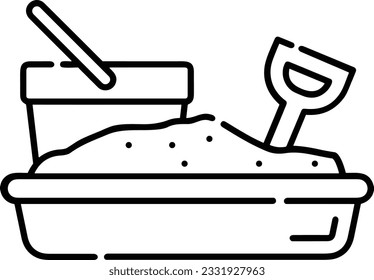 Imagen vectorial del símbolo de icono del cubo. Ilustración de la imagen de diseño del contorno de lavado del equipo de limpieza de cubos. EPS 10