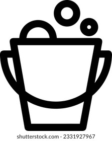 Bucket icon symbol vector image. Illustration of the bucket cleaning equipment washing outline design image. EPS 10