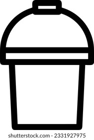 Bucket icon symbol vector image. Illustration of the bucket cleaning equipment washing outline design image. EPS 10