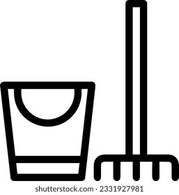 Bucket icon symbol vector image. Illustration of the bucket cleaning equipment washing outline design image. EPS 10