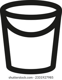 Bucket icon symbol vector image. Illustration of the bucket cleaning equipment washing outline design image. EPS 10