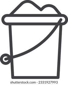 Bucket icon symbol vector image. Illustration of the bucket cleaning equipment washing outline design image. EPS 10