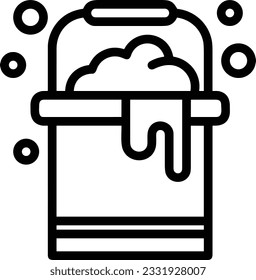 Bucket icon symbol vector image. Illustration of the bucket cleaning equipment washing outline design image. EPS 10
