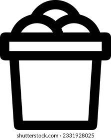 Bucket icon symbol vector image. Illustration of the bucket cleaning equipment washing outline design image. EPS 10