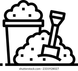 Bucket icon symbol vector image. Illustration of the bucket cleaning equipment washing outline design image. EPS 10