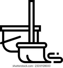 Bucket icon symbol vector image. Illustration of the bucket cleaning equipment washing outline design image. EPS 10