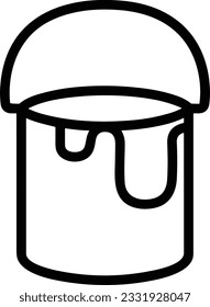 Bucket icon symbol vector image. Illustration of the bucket cleaning equipment washing outline design image. EPS 10